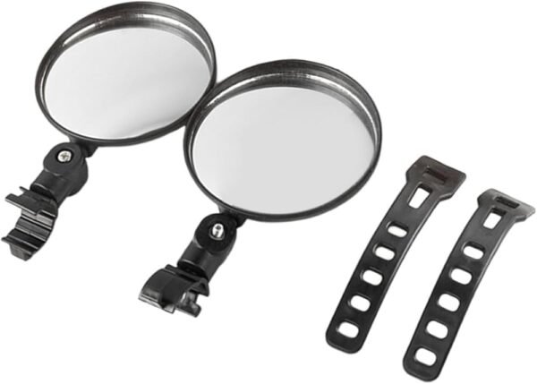 Pro Rocket Bicycle Rear View Mirrors with Protective Film Adjustable 360° Handlebar Convex Mirror (2 Pieces) - Image 2