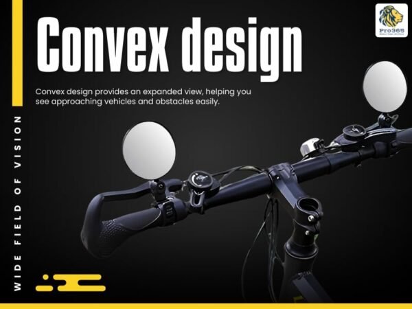 Pro Rocket Bicycle Rear View Mirrors with Protective Film Adjustable 360° Handlebar Convex Mirror (2 Pieces) - Image 5