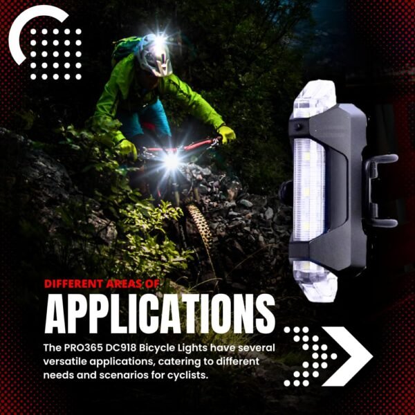 Pro Rocket DC918 Bicycle Lights Combo Pack/Rechargeable/Multiple Light Modes/Waterproof Head and Tail Light (6 Months Manufacturer Warranty) - Image 5