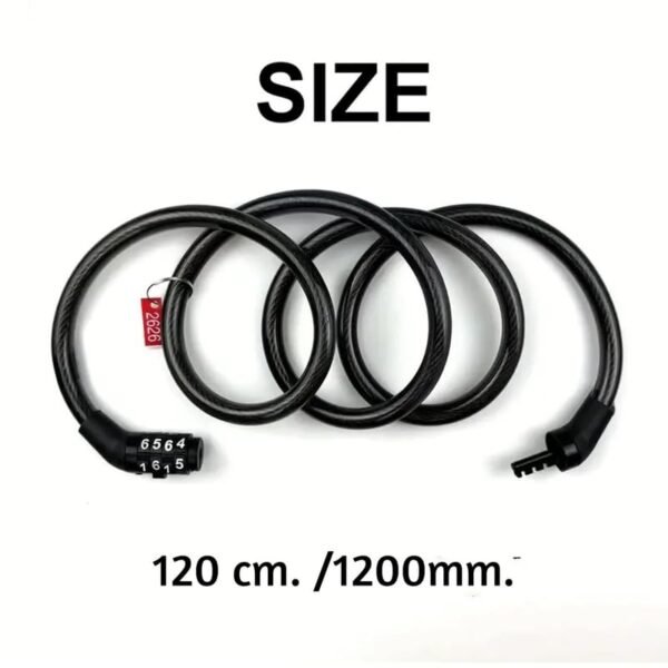 Pro Rocket Advance Heavy Duty Digital Number Lock - Universal Combination Cable Lock for Bike, Helmet, Luggage | Steel Wire, PVC, Plastic | 12x1200 mm, Anti-Theft Security - Image 2