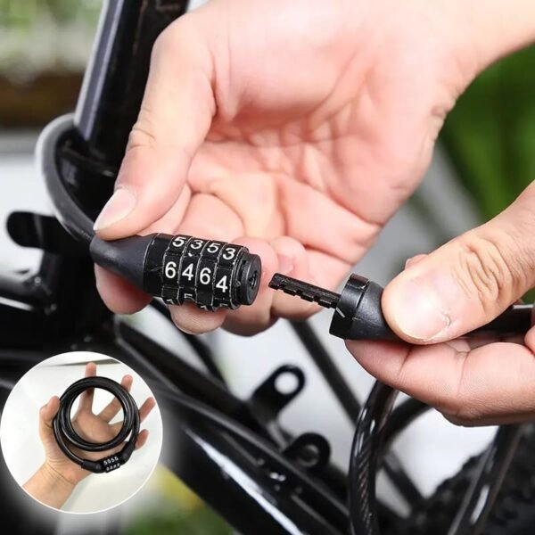 Pro Rocket Advance Heavy Duty Digital Number Lock - Universal Combination Cable Lock for Bike, Helmet, Luggage | Steel Wire, PVC, Plastic | 12x1200 mm, Anti-Theft Security - Image 3