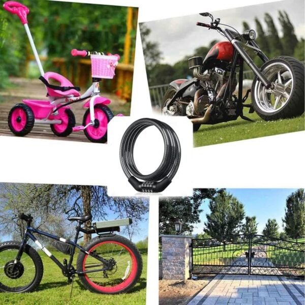 Pro Rocket Advance Heavy Duty Digital Number Lock - Universal Combination Cable Lock for Bike, Helmet, Luggage | Steel Wire, PVC, Plastic | 12x1200 mm, Anti-Theft Security - Image 5