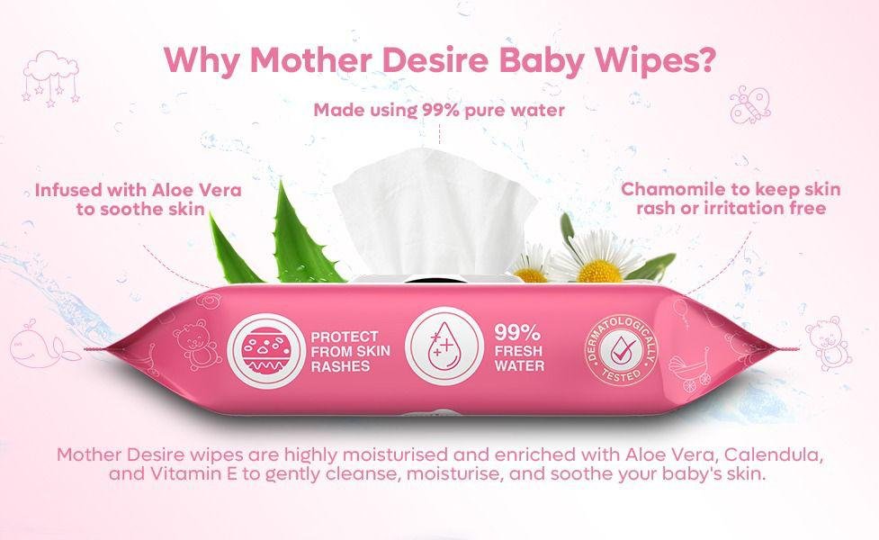 Mother Desire Ultra Soft Baby Wipes Pack of 4 - Image 3