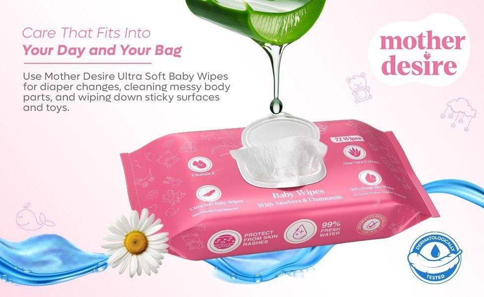 Mother Desire Ultra Soft Baby Wipes Pack of 4 - Image 2